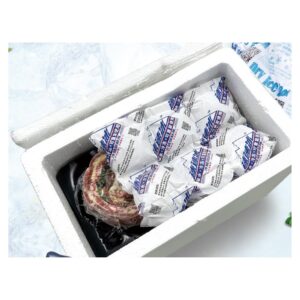 שקיות קירור סופגות DEMI Soaker DMPAD-4 Dry Ice Pack בארגז קלקר עם בשר
